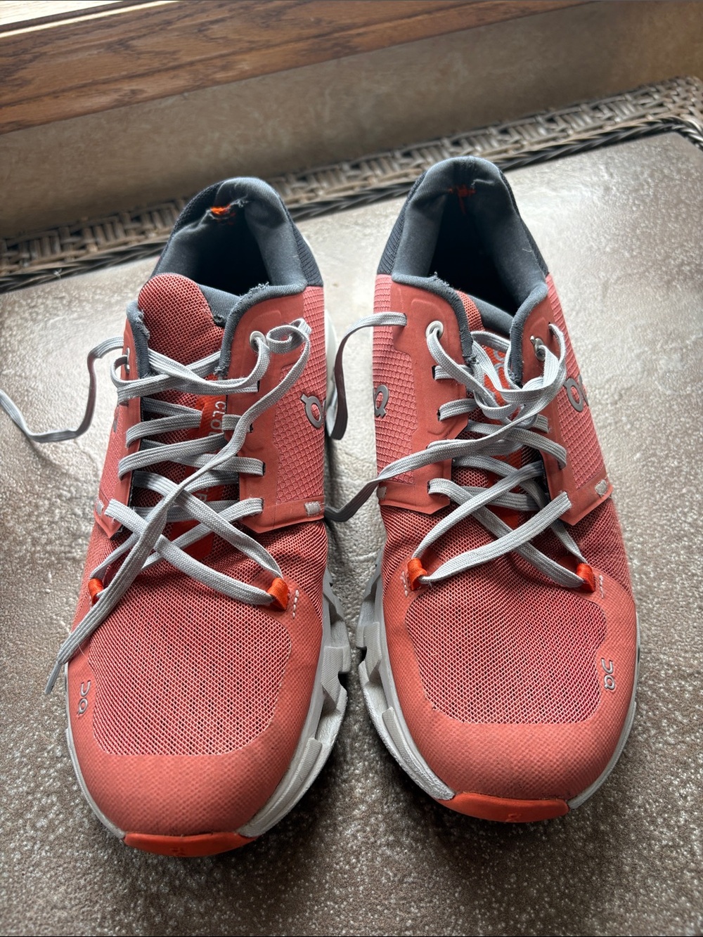 On  Running Men's Cloudflyer 4 Running Shoes Ginger & White Sz: 10.5